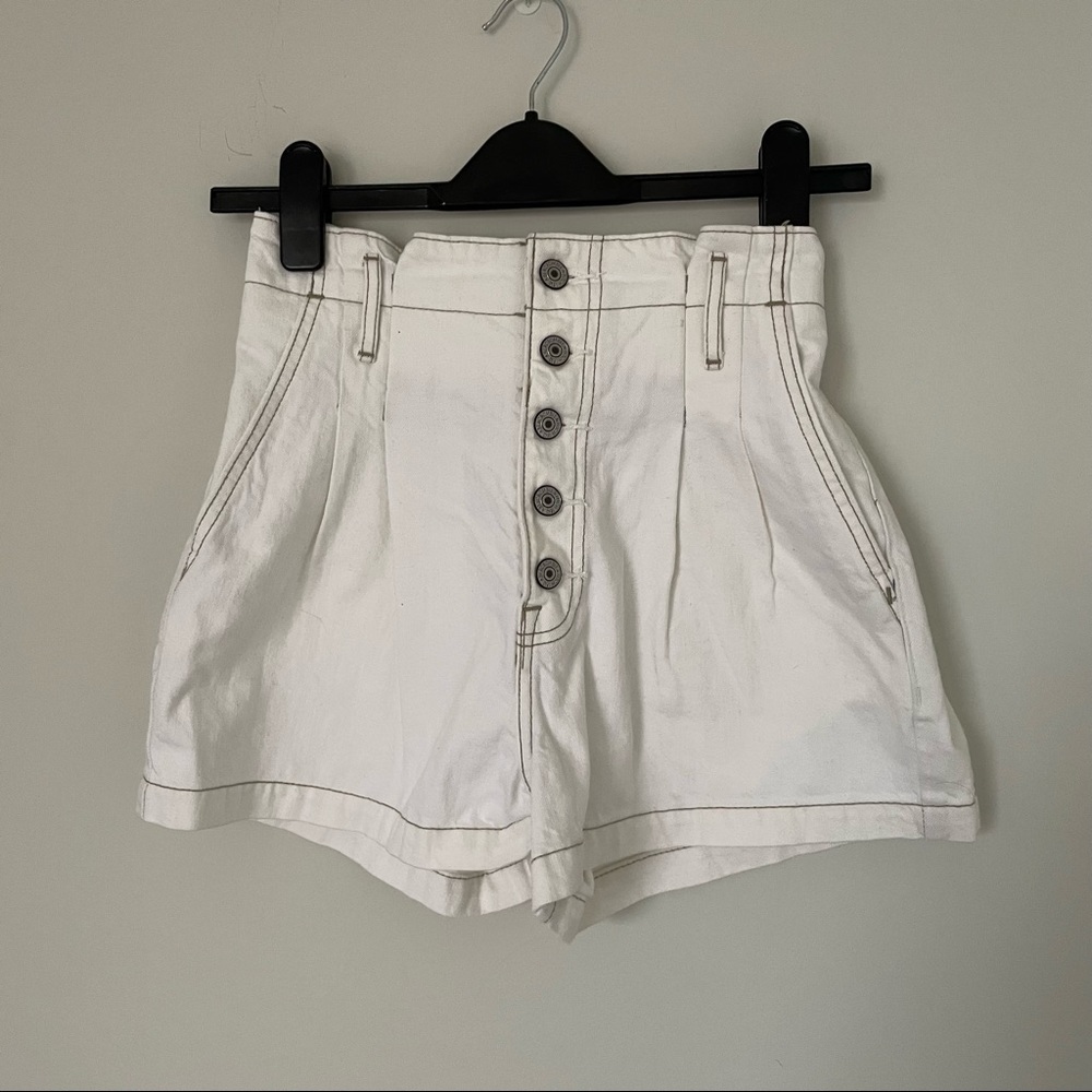 American eagle white denim shorts